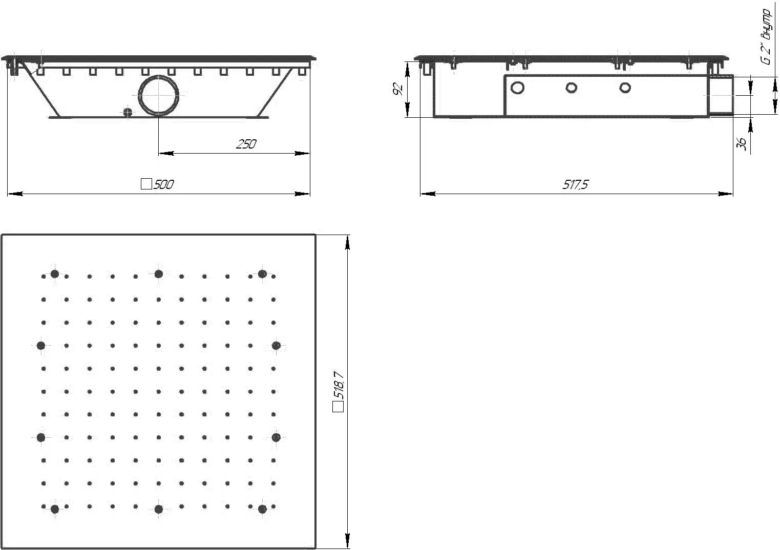 Гейзер квадратный 500×500 (Плёнка)