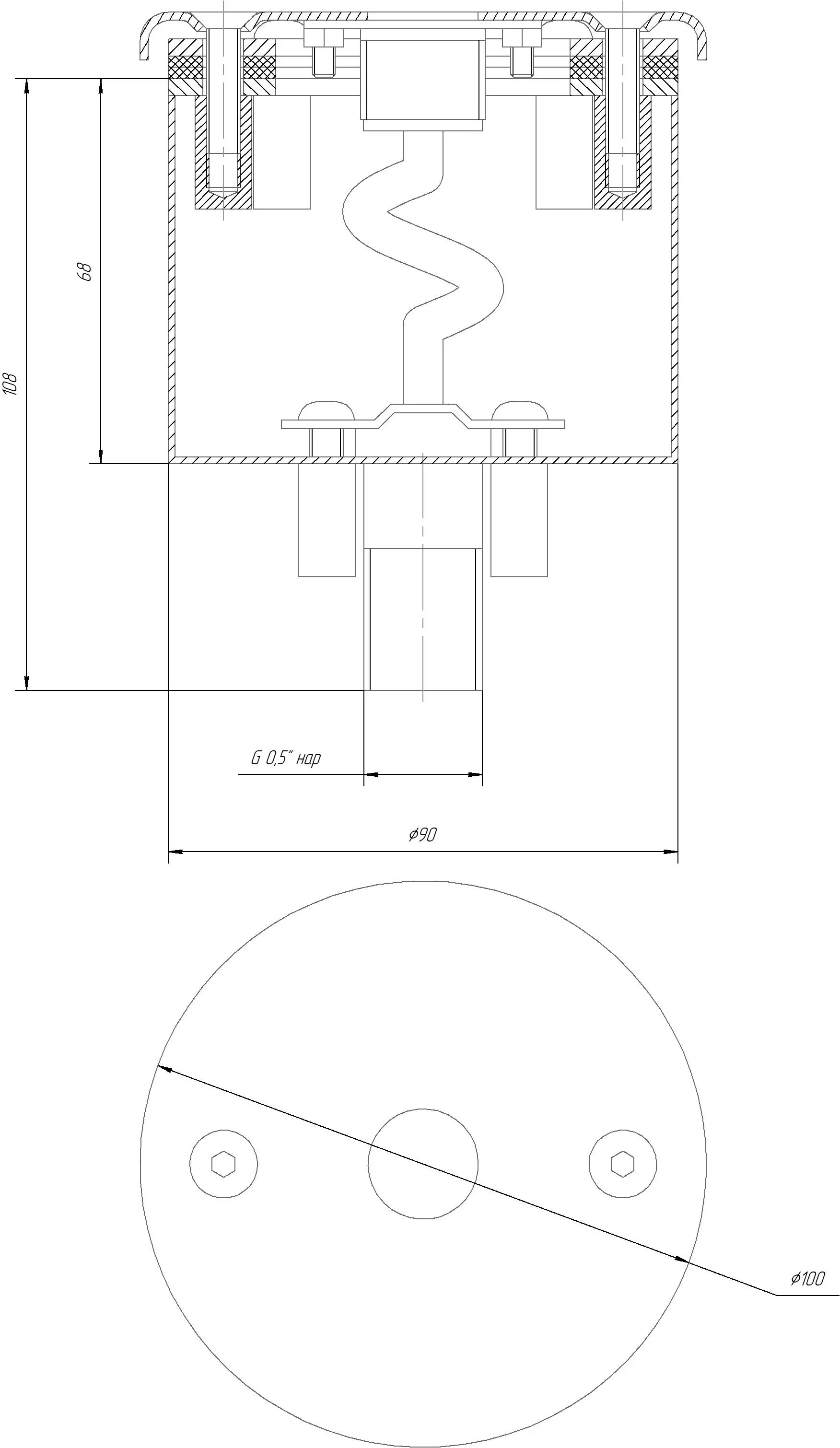Пьезокнопка с закладной и блоком управления D110мм