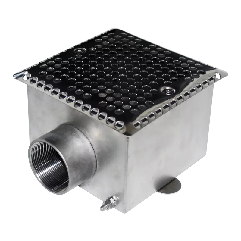 Донный слив квадратный 150х150х100 2" (Плитка)