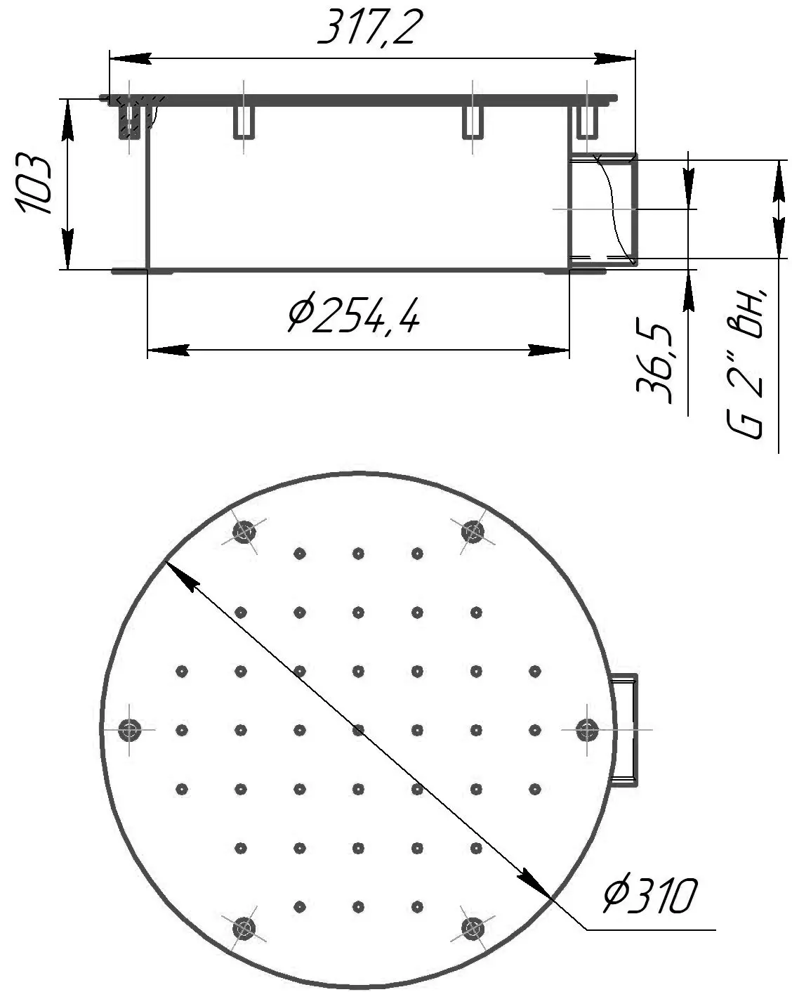 Гейзер аэромассажный Ø300 под плитку