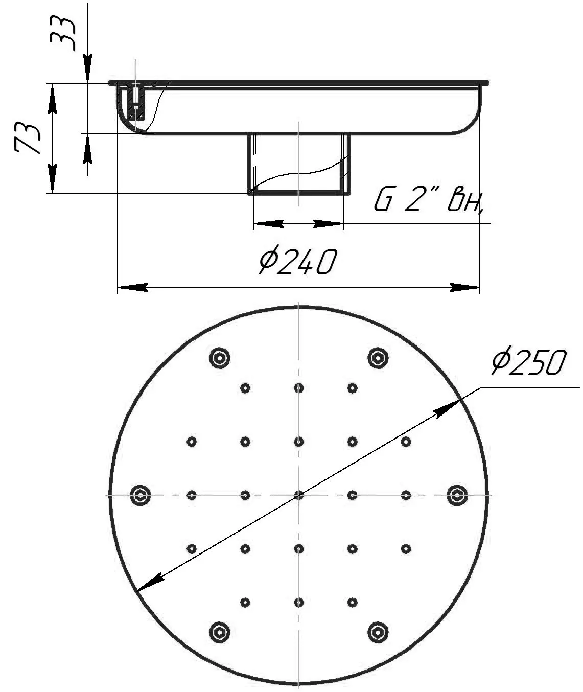 Гейзер аэромассажный Ø240 под плитку