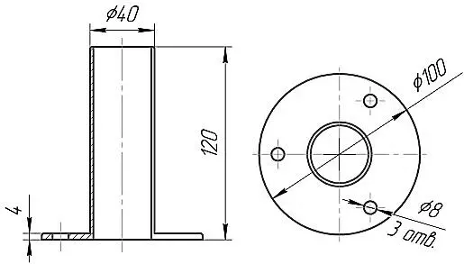 Стакан для крепления лестниц