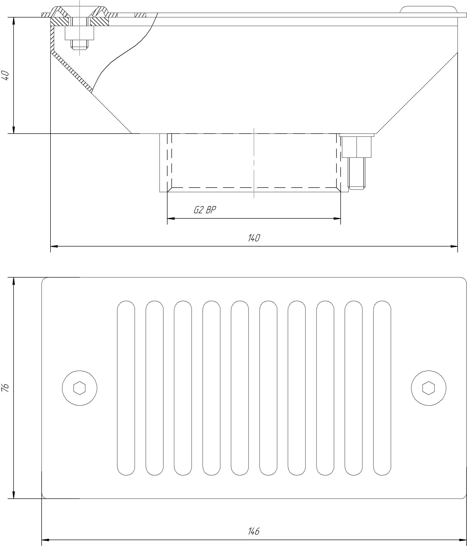 Слив переливного лотка (плитка)