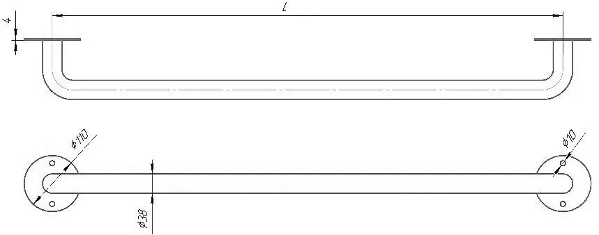 Поручень гнутый 3 м.