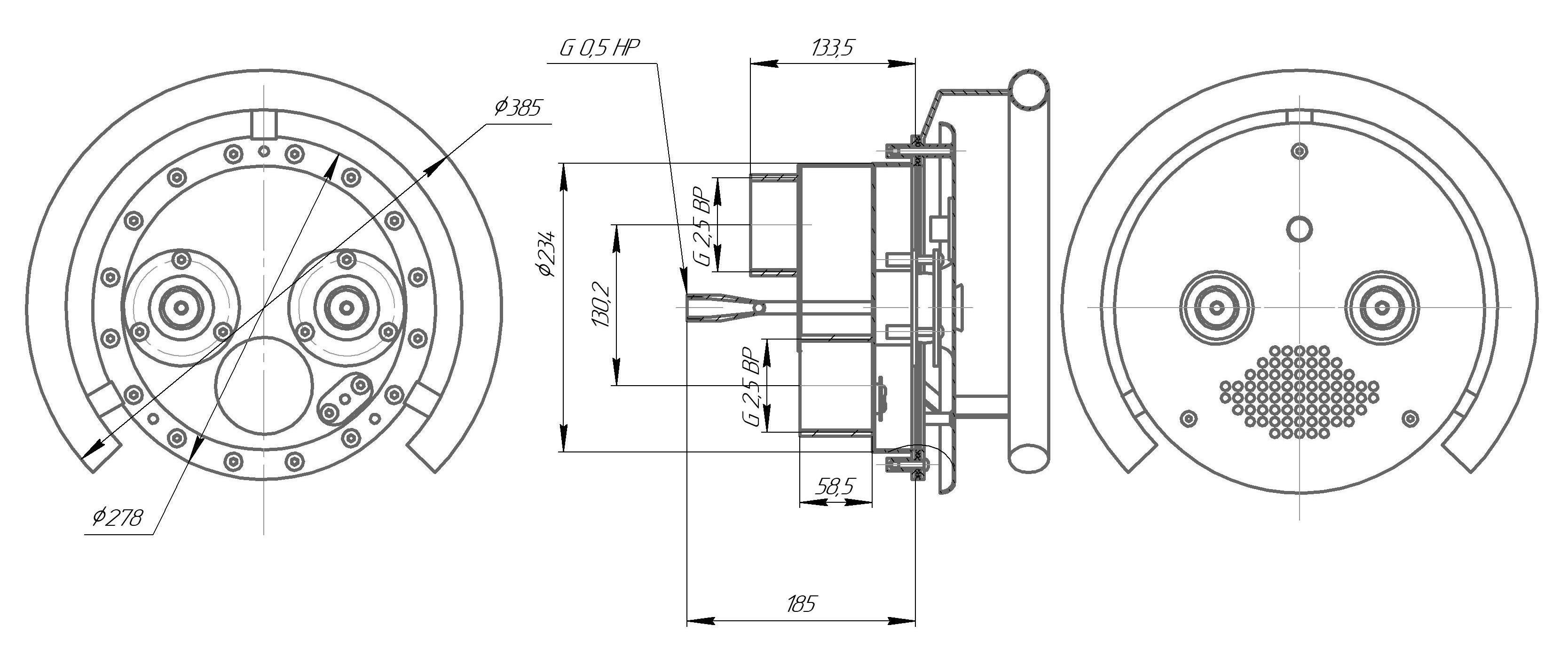 Противоток (закладная+панель лицевая) 75 м³/час с сенсорной кнопкой и блоком управления