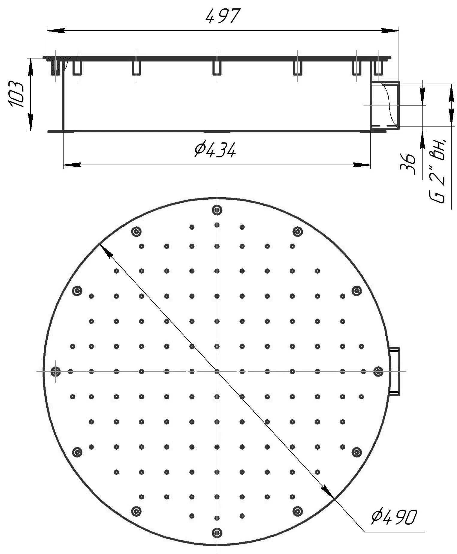 Гейзер аэромассажный Ø480 под плитку