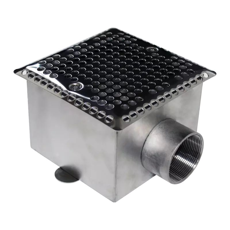 Донный слив квадратный 150х150х100 2" (Плёнка)