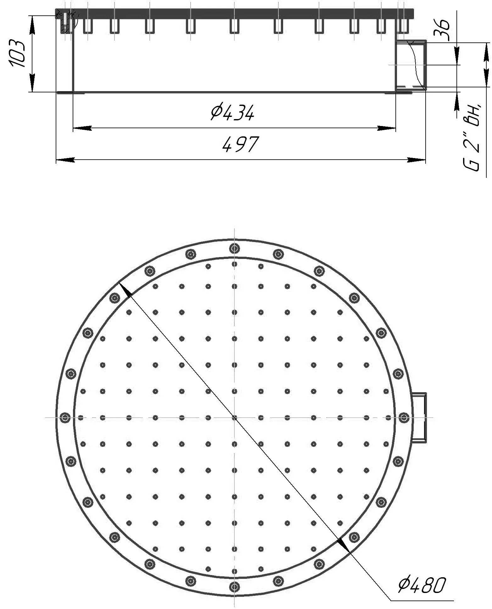 Гейзер аэромассажный Ø480 под пленку