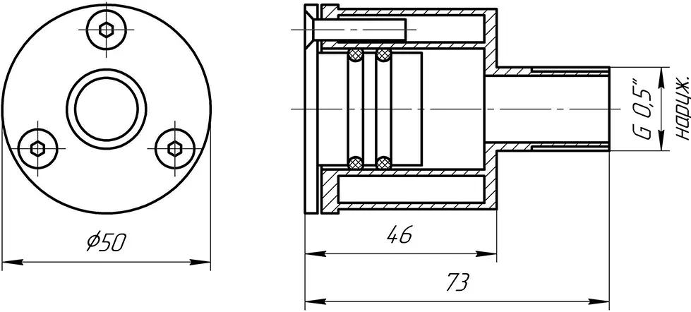 Пьезокнопка с закладной и блоком управления D50мм