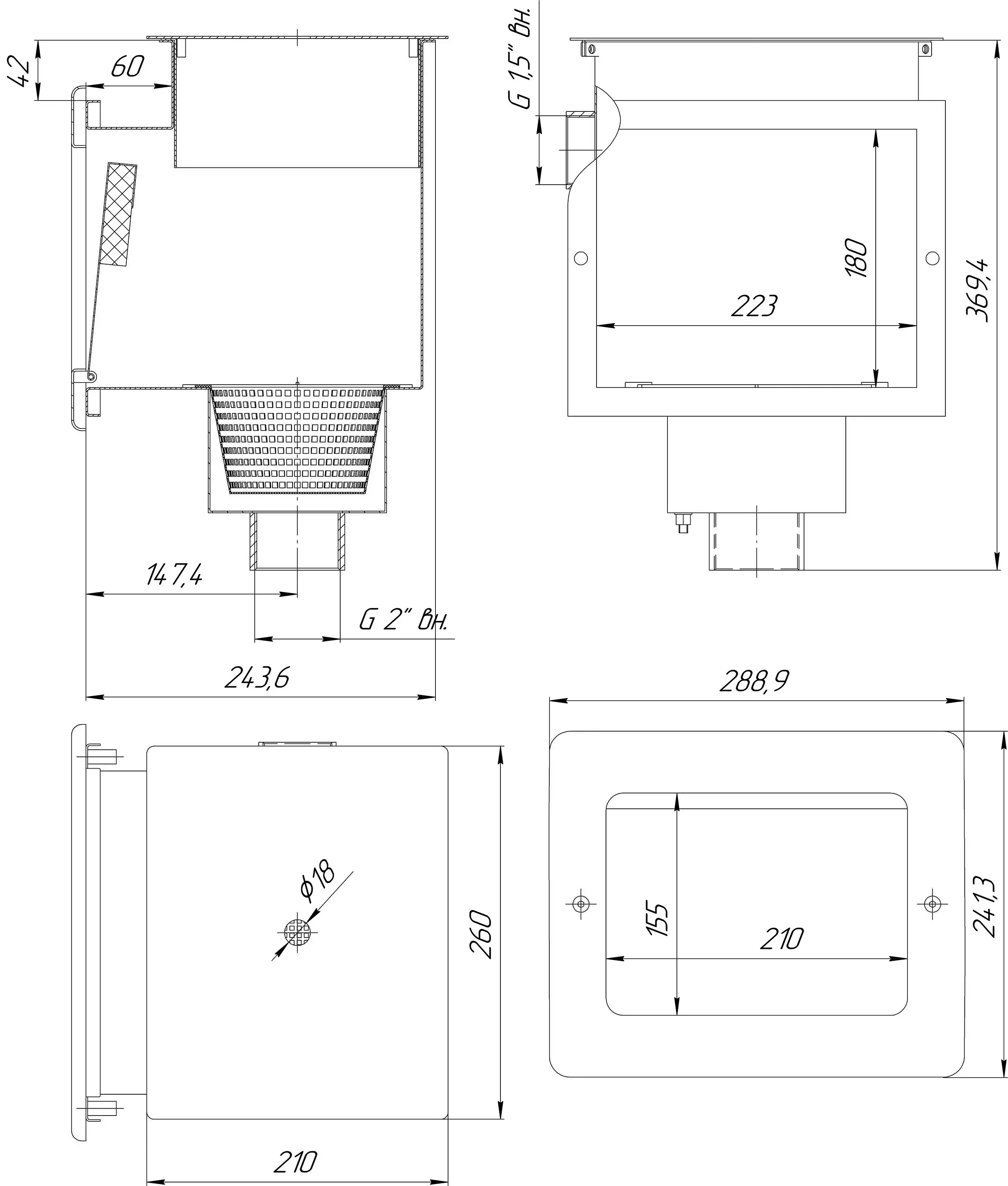 Скиммер 25 м² (Плитка)