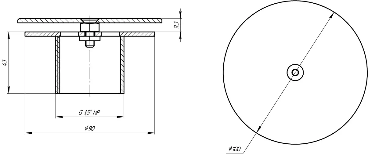Форсунка подачи воды рассеивающая 1,5” (наружн.) плитка
