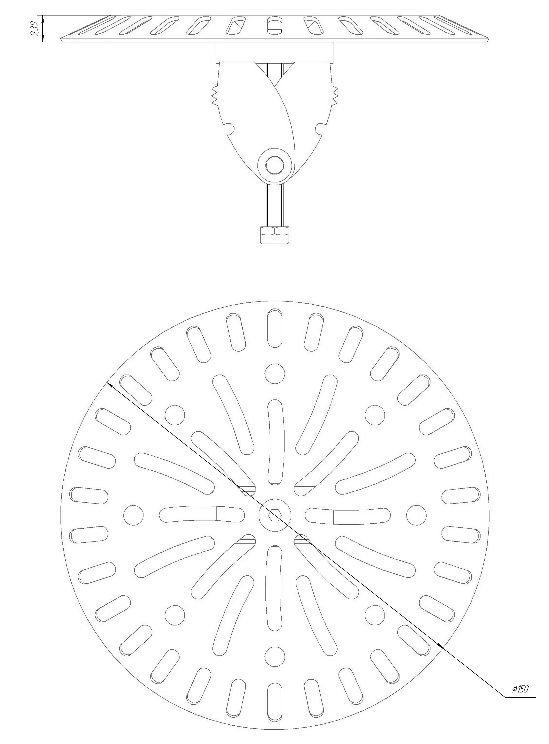 Донный слив распорный