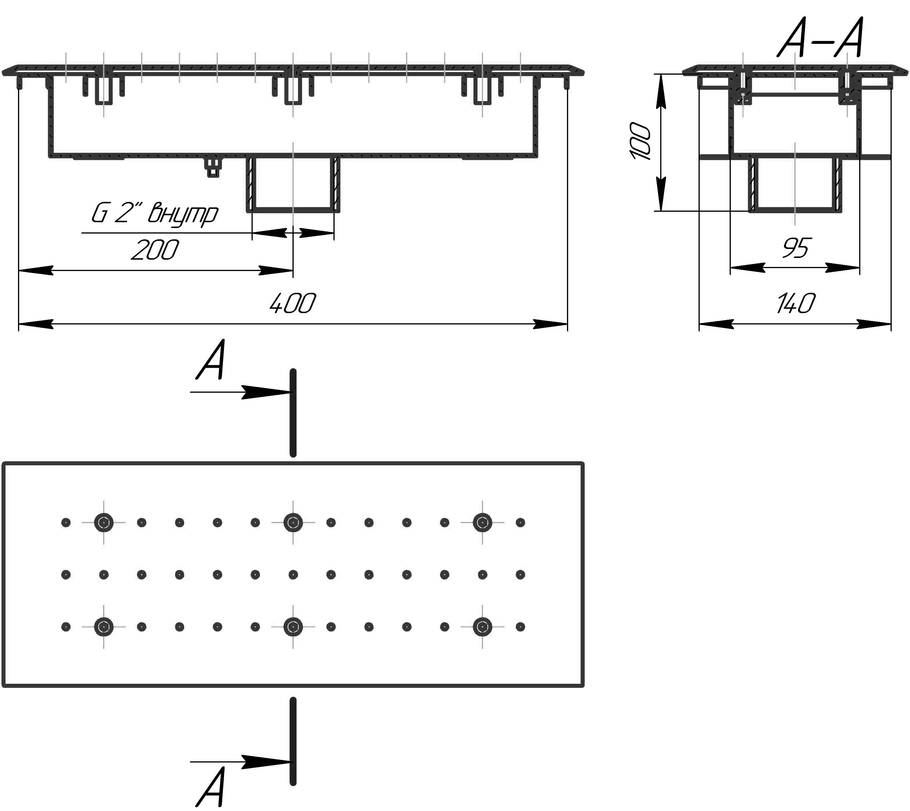 Гейзер прямоугольный 140*400 (Плитка)