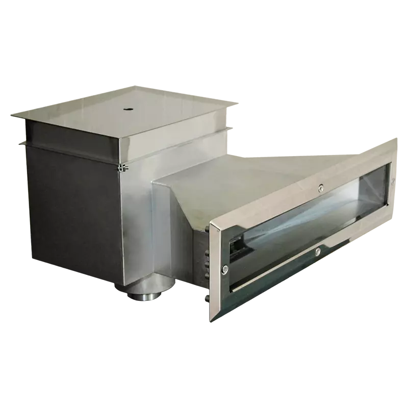 Скиммер 25 м² с автодоливом и переливом, с узкой горловиной 500 мм (Плёнка) AISI 316L Шлифованная