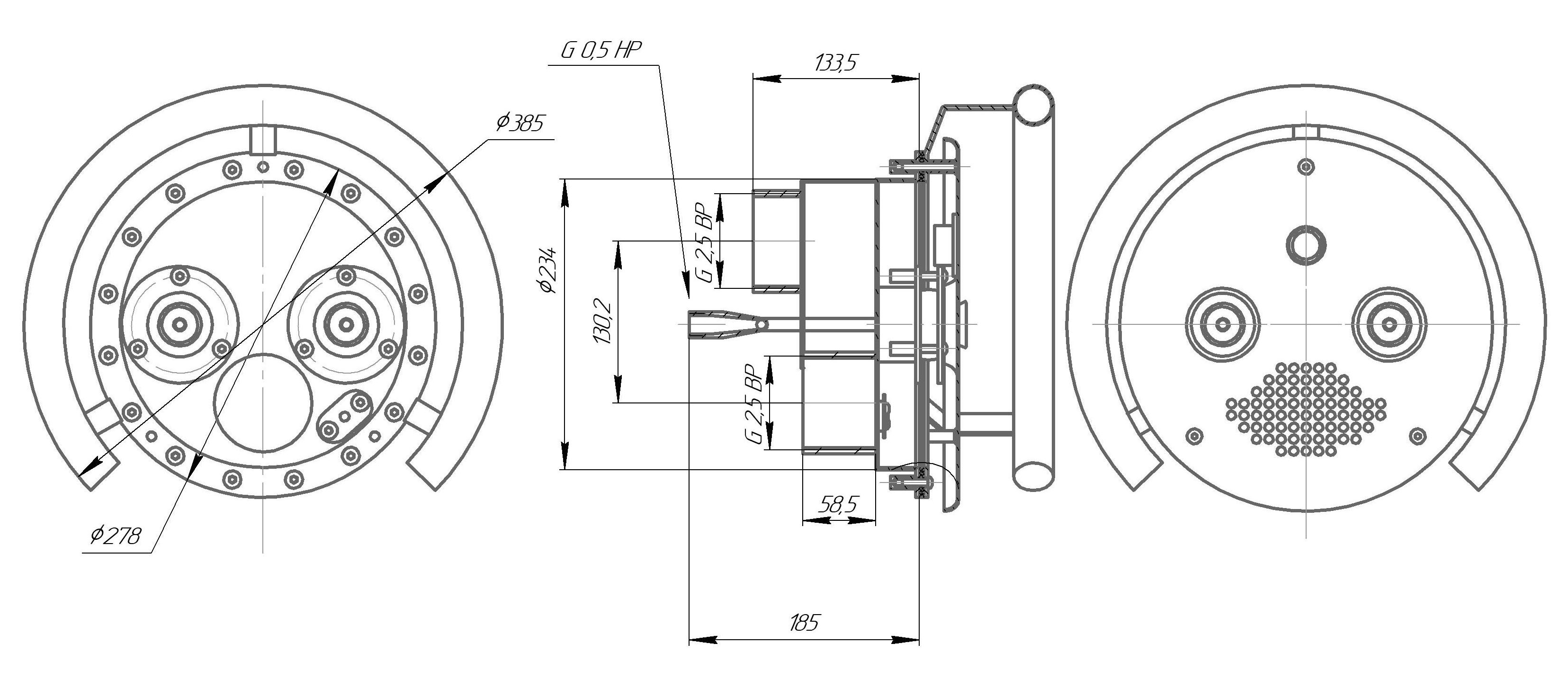 Противоток (закладная+панель лицевая) 75 м³/час с пневмокнопкой