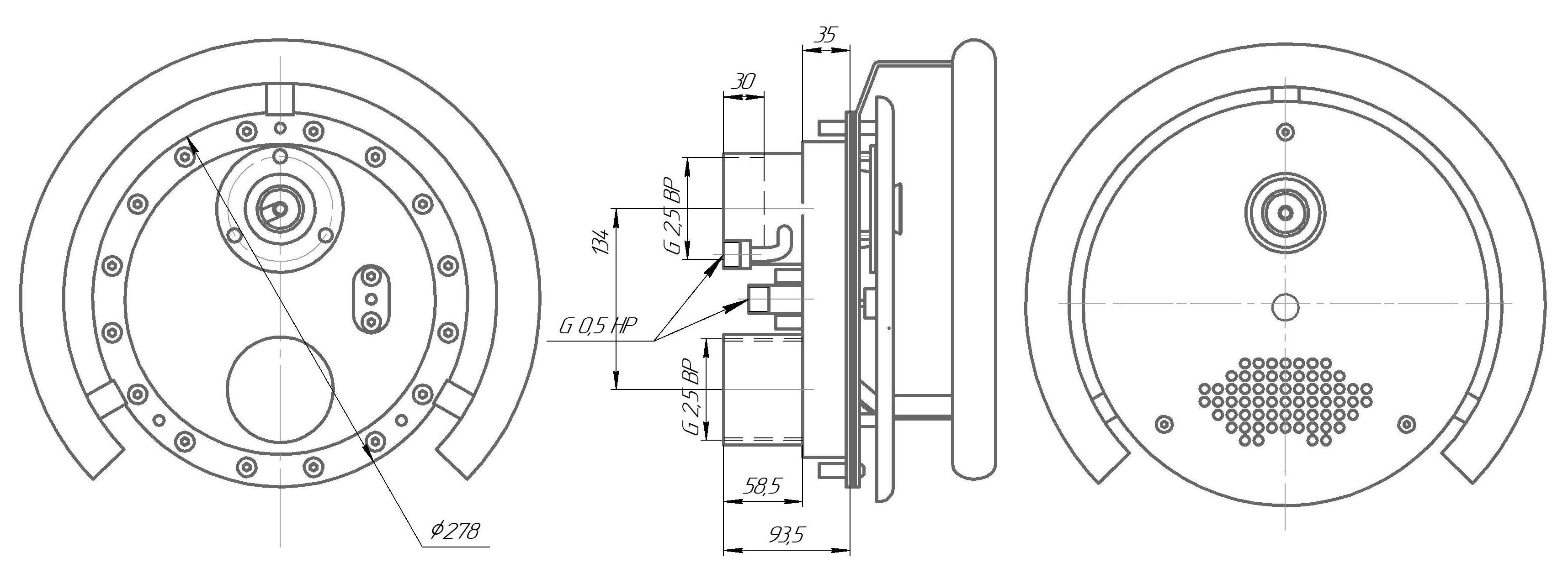 Противоток (закладная+панель лицевая) 50 м³/час с сенсорной кнопкой и блоком управления