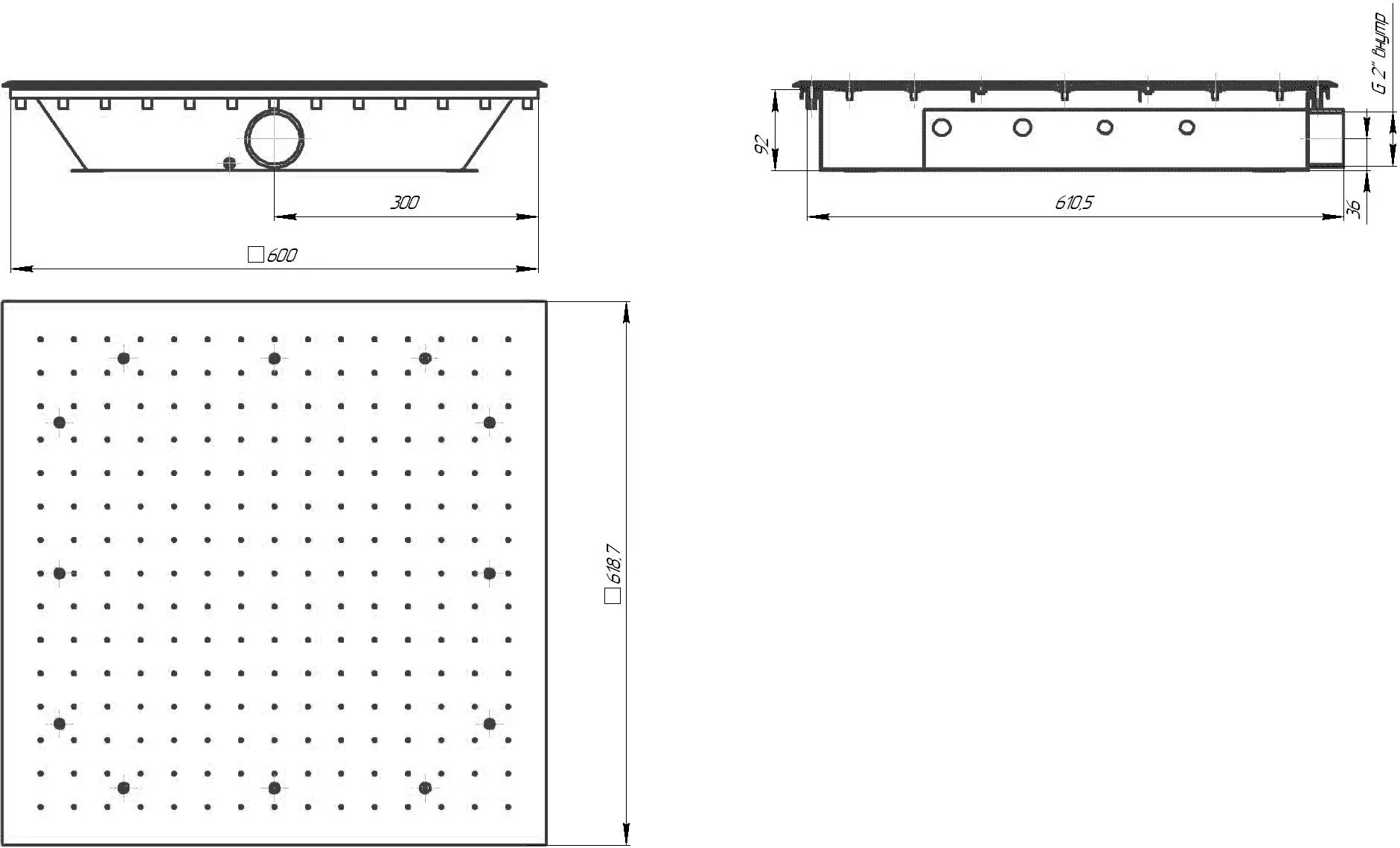 Гейзер квадратный 600×600 (Плёнка)